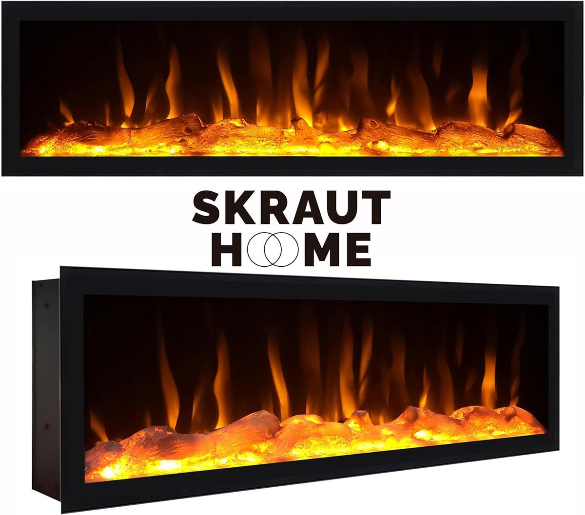 Skraut Home | TV cabinet | TV Bench | Large Storage Space | 210 | for TVs up to 80" | XXL electric fireplace | Industrial Design | Modern Style | Oak