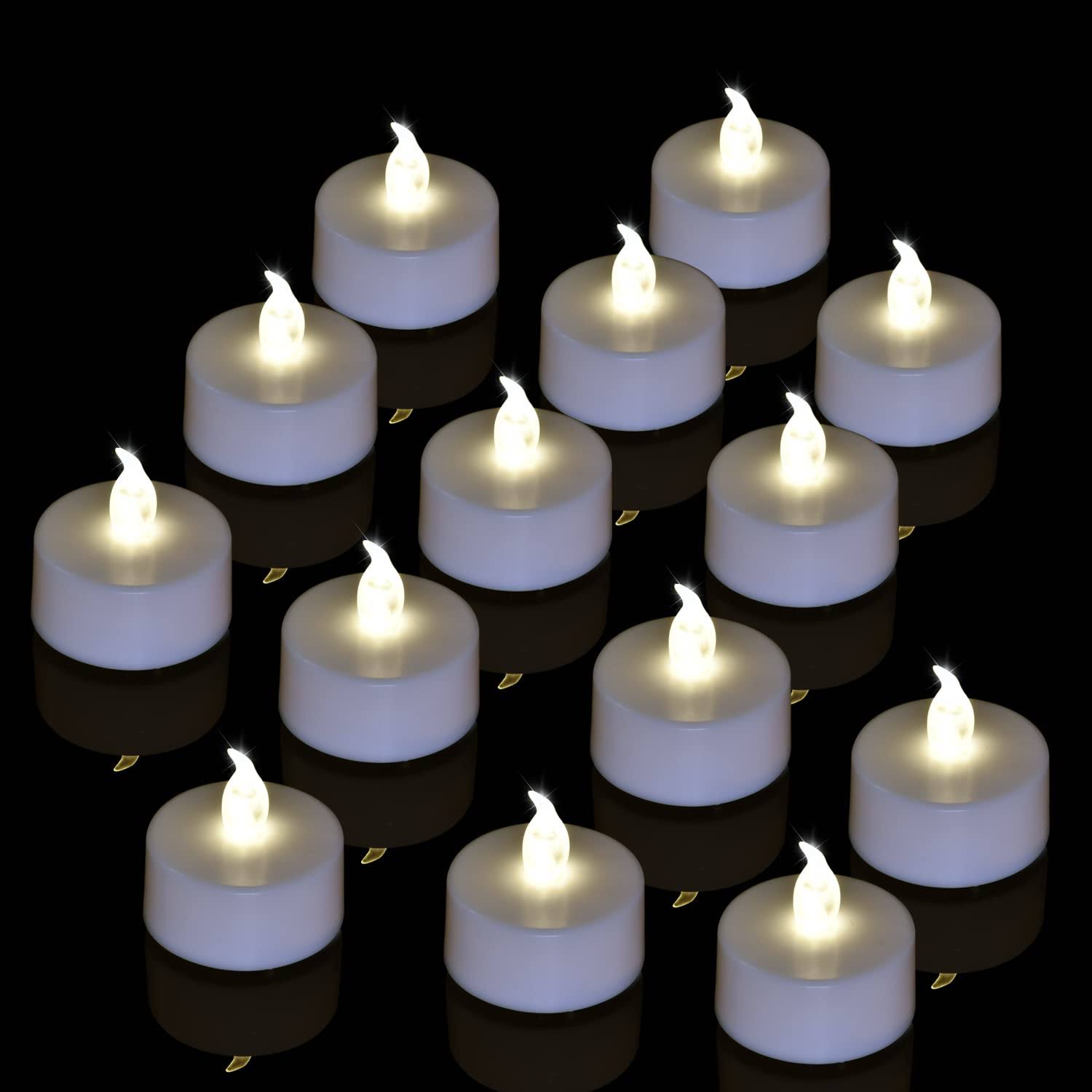 Brigle LED Tea Lights, Battery-Powered Tea Lights Flameless Candles Warm White 24 Pack Wedding Lights for - Product image 1