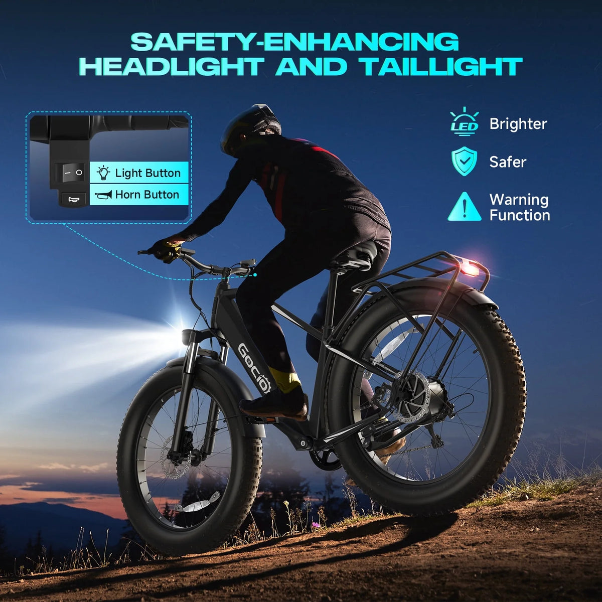 Gocio Electric Bike, 26"x4.0" Fat Tire E - Mountain Bike, Peak 1000W Motor - Product image 23