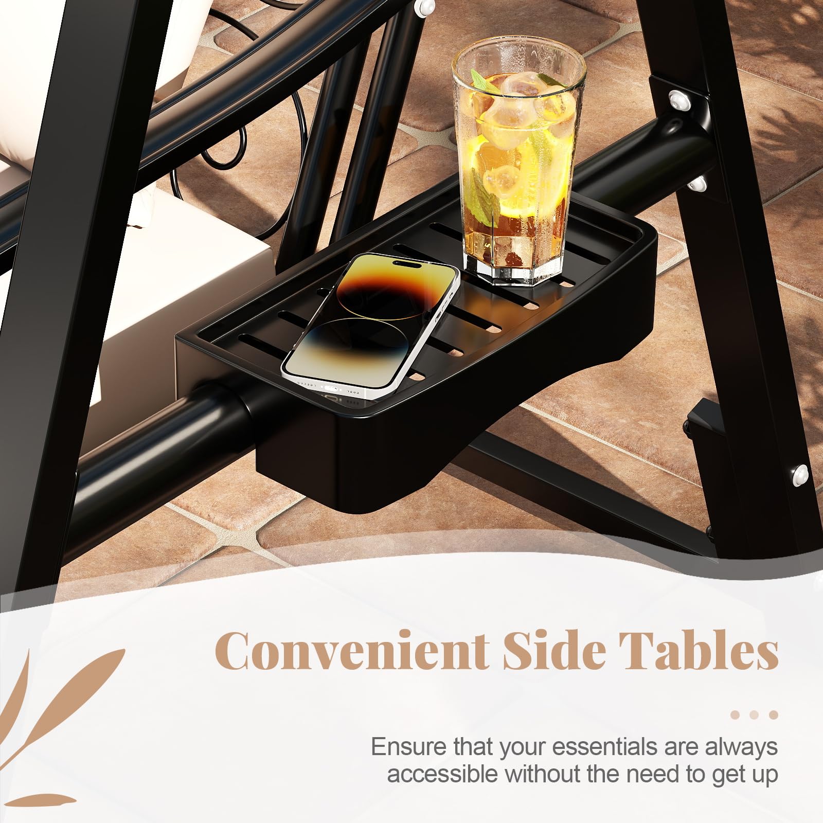 Tangkula Outdoor Patio Swing with Heavy-Duty Metal Frame - Product image 6