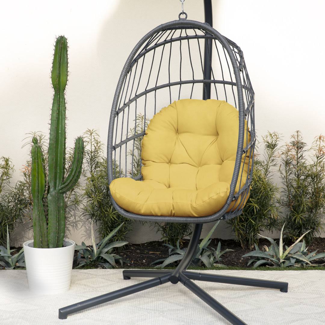 Outdoor Seat/Back Cushion Egg Chair Cushion Fabric: Daffodil - Product image 1