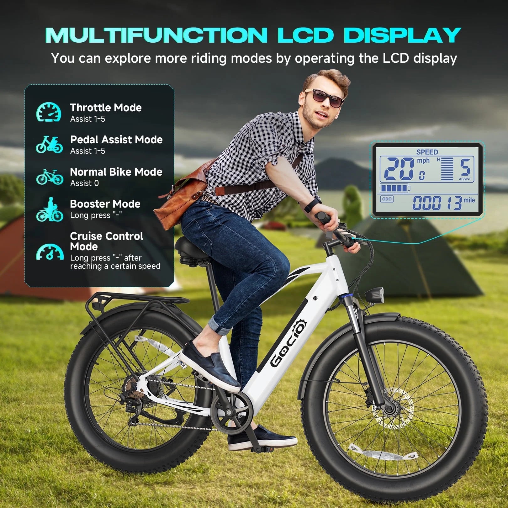 Gocio Electric Bike, 26"x4.0" Fat Tire E - Mountain Bike, Peak 1000W Motor - Product image 32
