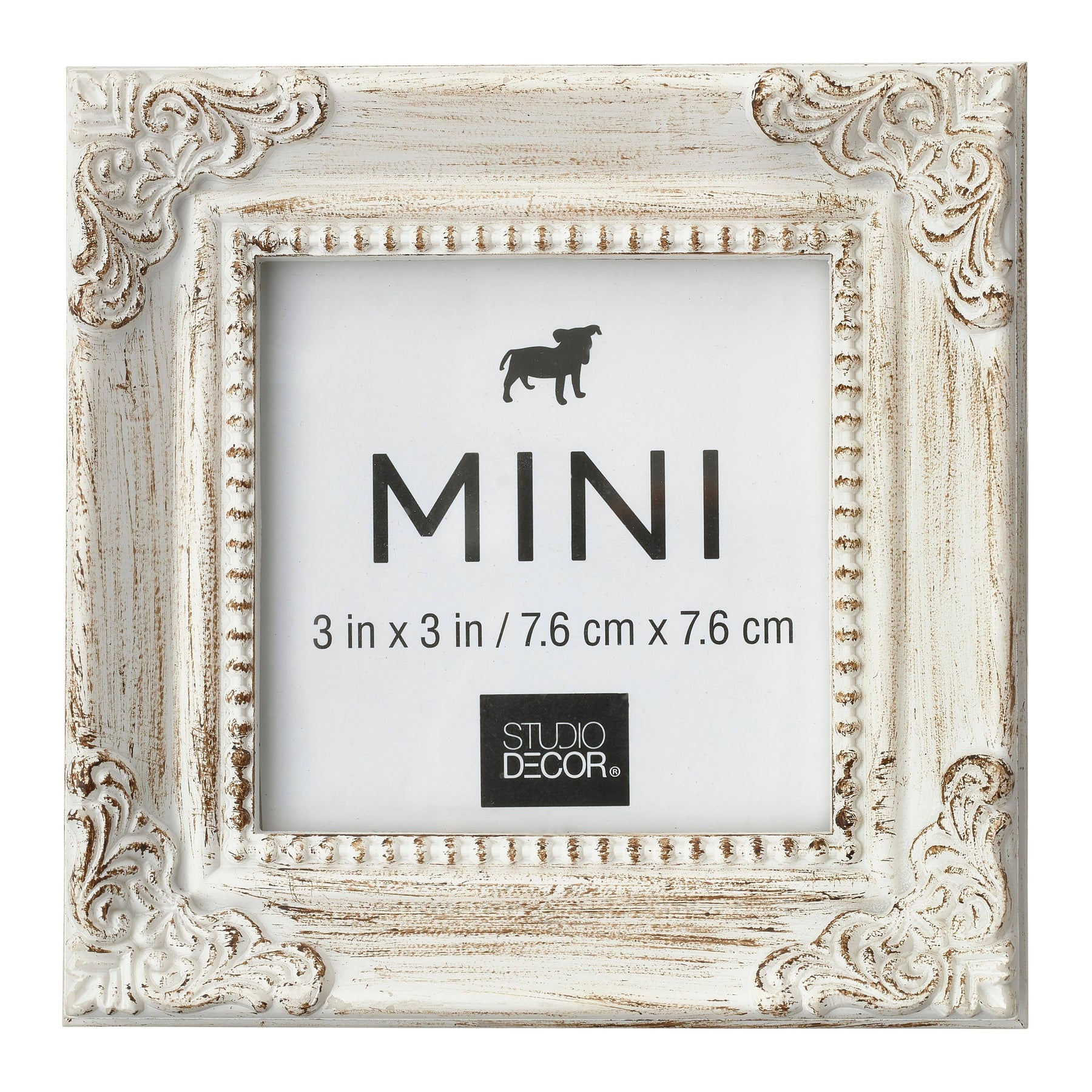 Studio Decor 3" x 3" White Leaf Corner Accents Mini Frame - Each - Product image 1