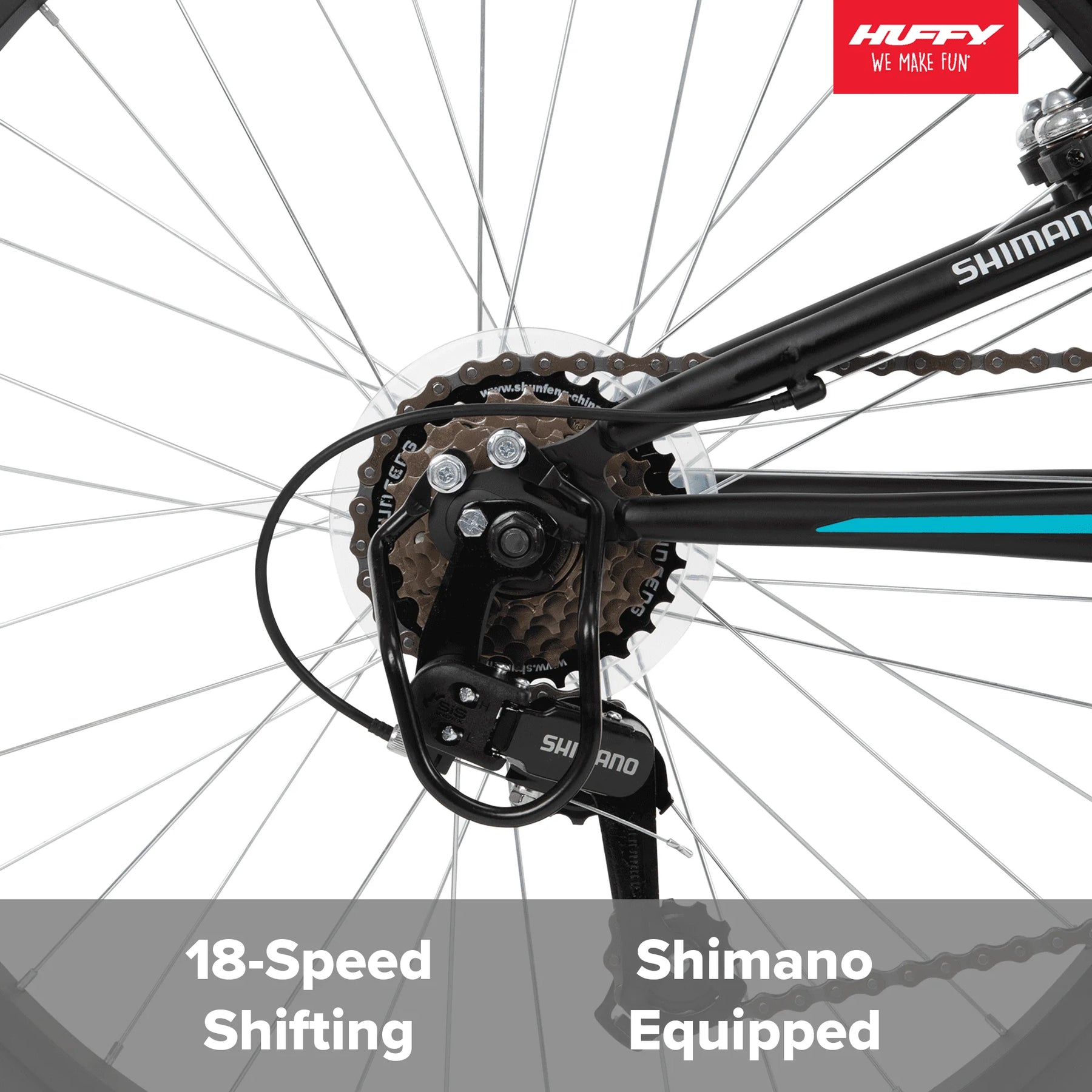 Huffy 24" Trail Runner Girls Full Suspension Mountain Bikes, Teal Blue - Product image 3