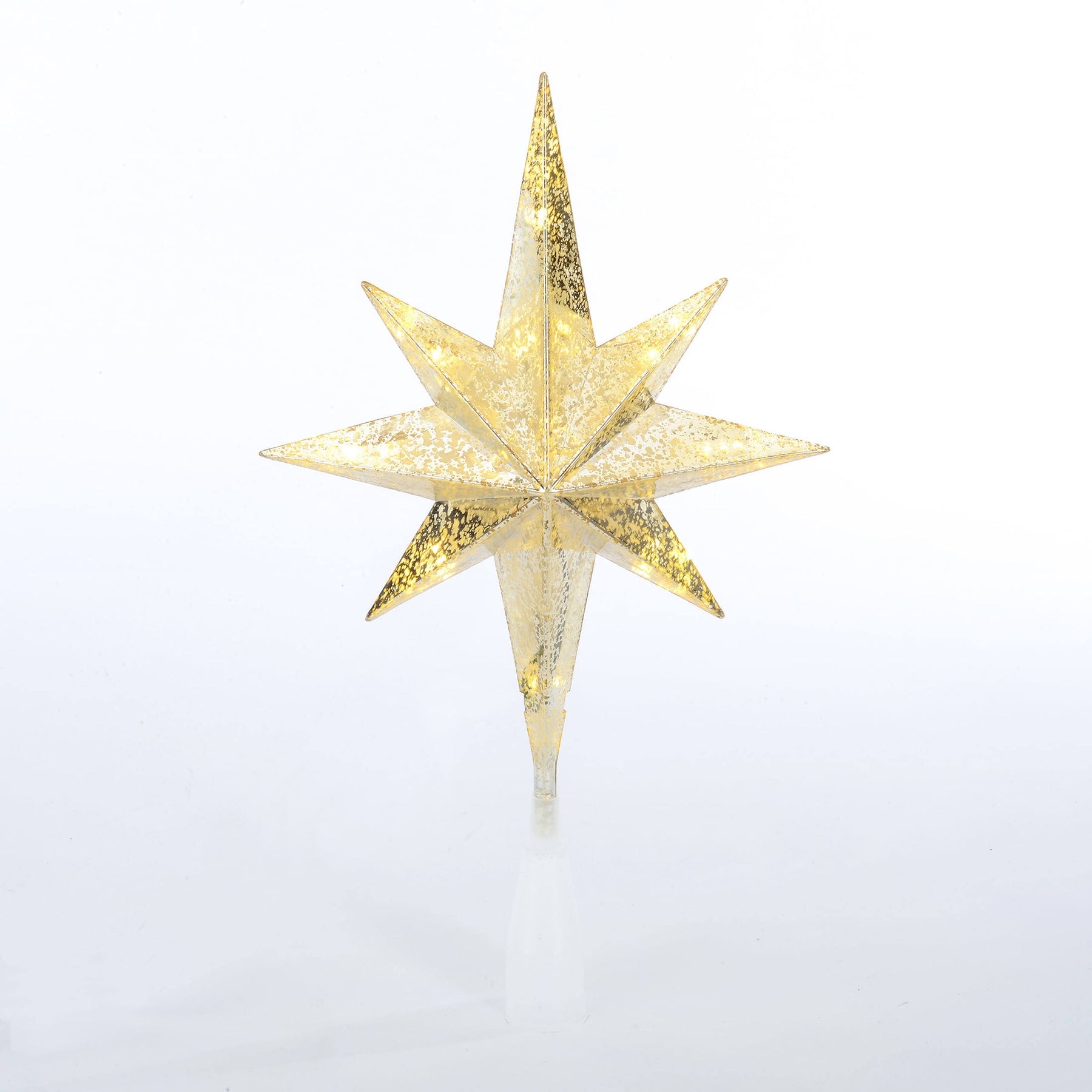 Holiday Time LED Christmas Tree Topper, Clear/Gold Star, 14 inch - Product image 1