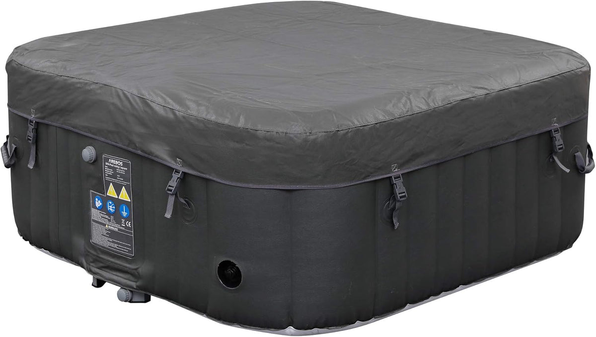 Arebos Inflatable Spa | for indoors and outdoors | 4 People | 154x154cm | 100 Massage Jets | Spa Well-being Heating | Square Inflatable Massage | 600 liters