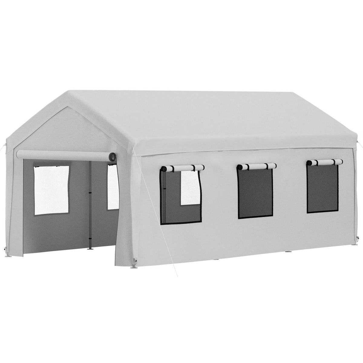VEVOR Carport Canopy Car Canopy 10 x 20ft W 8 Legs and Sidewalls & Windows Gray - Product image 1