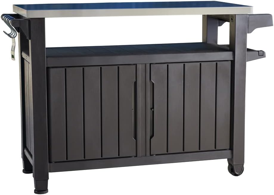 UNITY XL Gray Barbecue Prep Cart - 207 L - 134 x 51.7 x 89.6 cm
