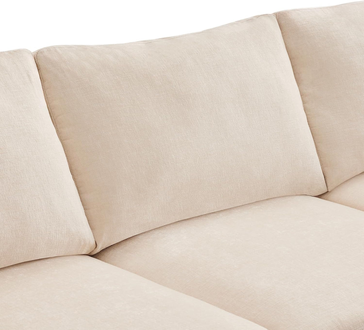 Seyakany Convertible Corner Sofa,4 Seater Convertible Sofa,Chenille Fabric with Removable Footrest,Four Seater L Shaped Sofa,Suitable for Home,Living Room,Apartment