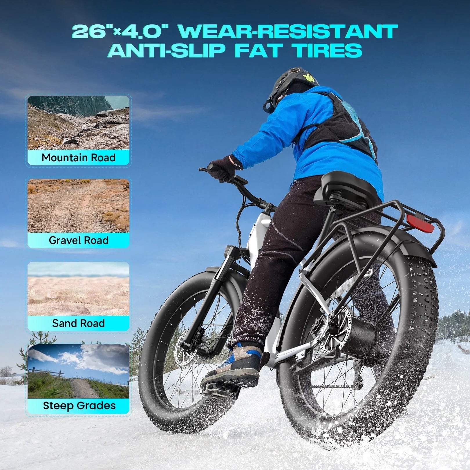 Gocio Electric Bike, 26"x4.0" Fat Tire E - Mountain Bike, Peak 1000W Motor - Product image 31