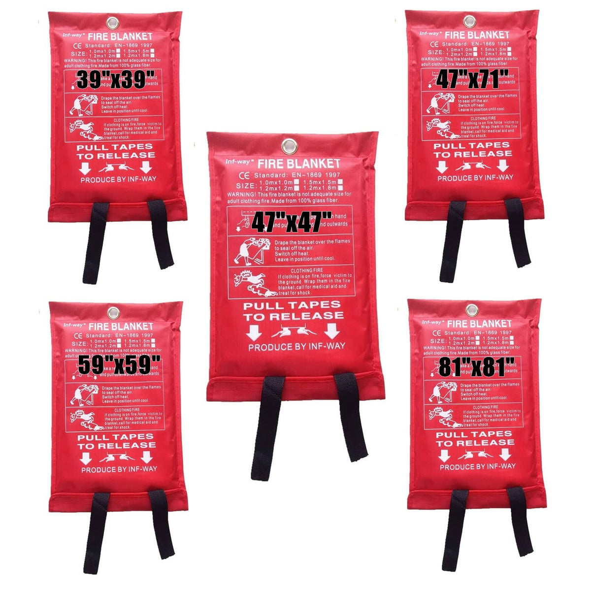 Inf-way Fire Blanket for Home Fiberglass Fire Suppression Blanket for Kitchen Flame Retardant Protection - Product image 1