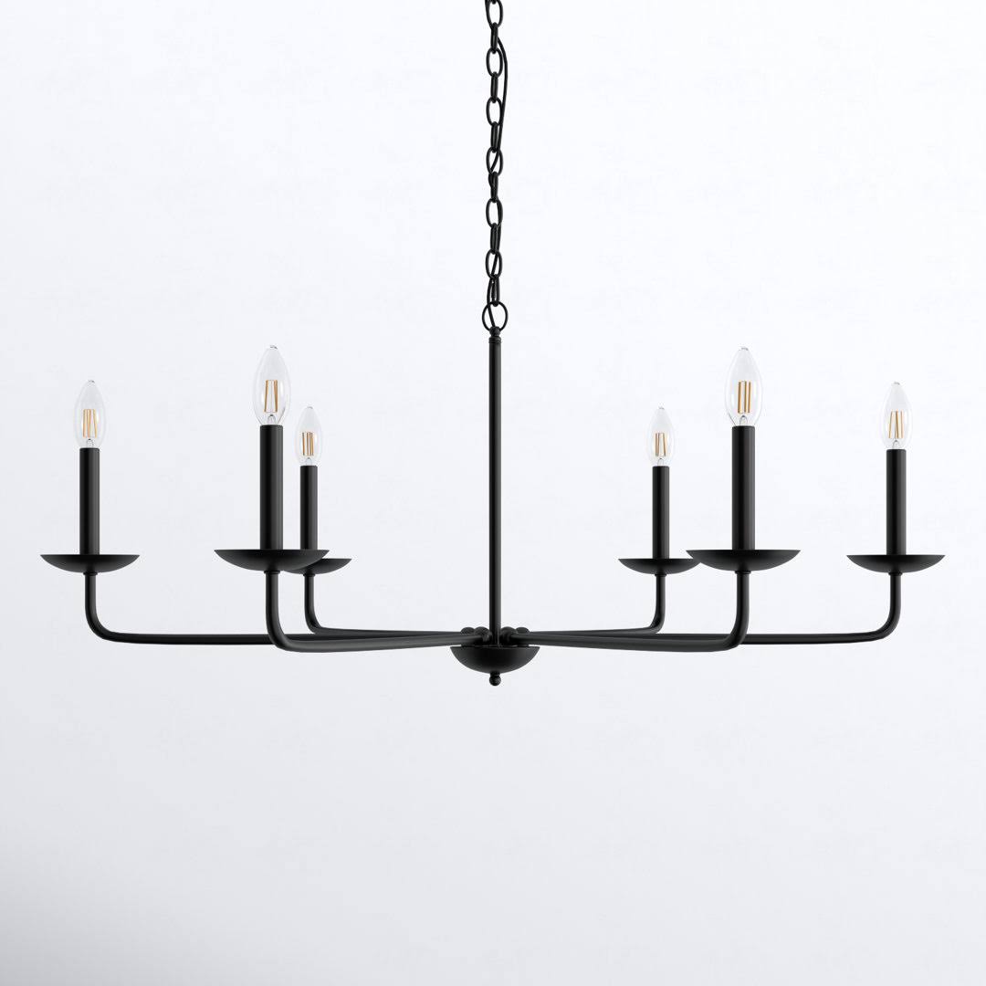 Baltray 6 - Light Candle Style Classic/Traditional Chandelier Joss & Main Finish: Black, Size - Product image 1