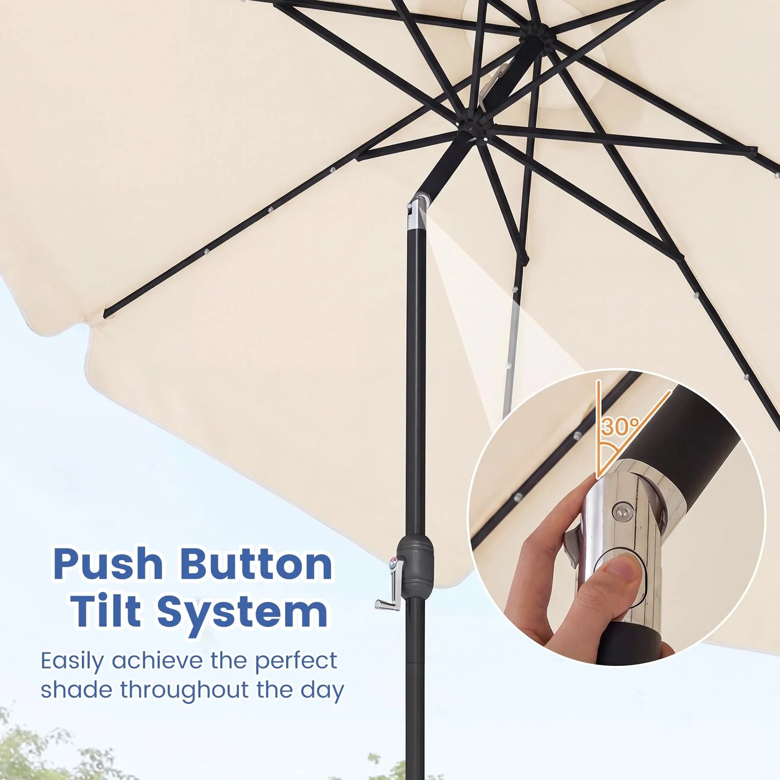 Tangkula 10 FT Solar Patio Umbrella with Base Included - Product image 6