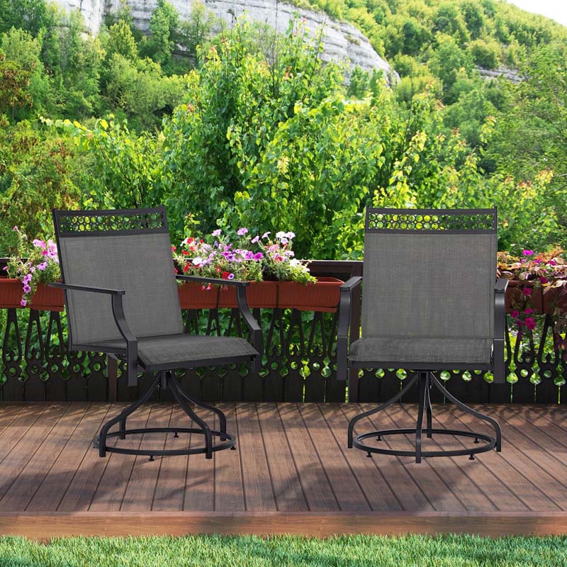 Outdoor Swivel Dining Chairs Set of 2/4 with Quick-Drying Fabric & Metal Frame - Product image 13