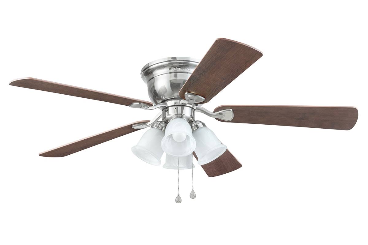 Harbor Breeze 52" Centreville Brushed Nickel Flush Mount Ceiling Fan LED Indoor - Product image 1