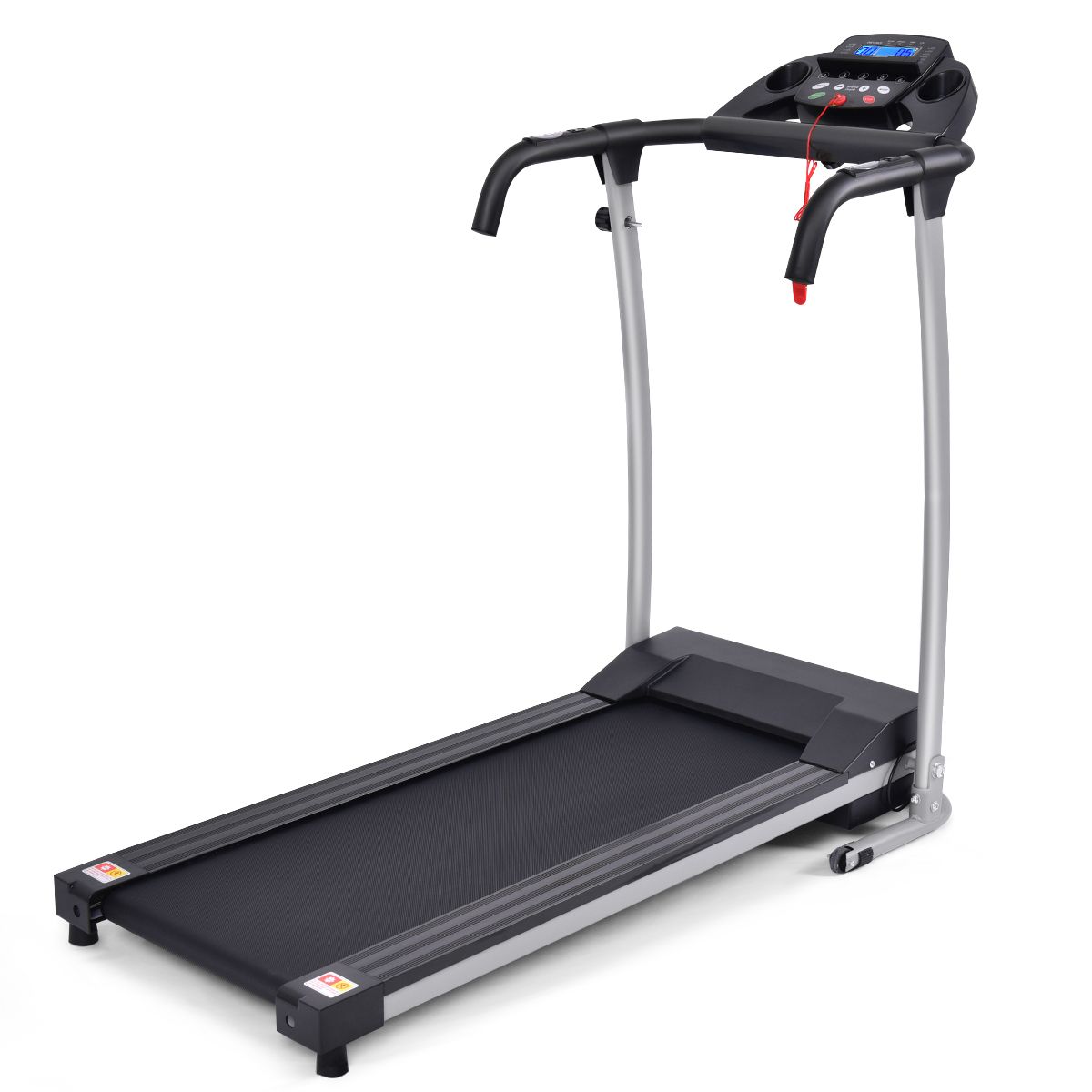 Foldable Electric Treadmill with Screen and Heart Rate Monitor with Speed ​​from 1 to 10 km/h and 12 Programs Black -