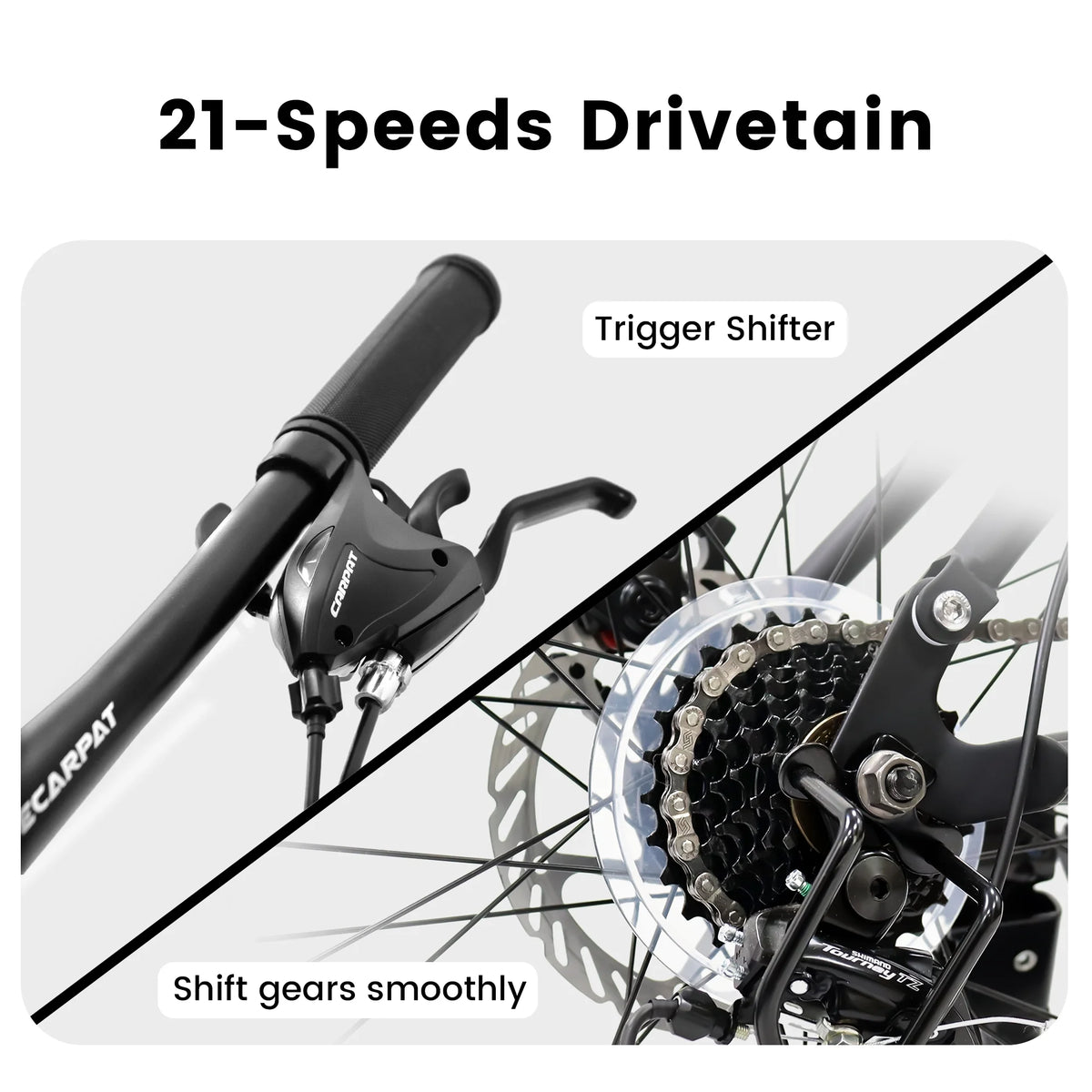27.5 - Inch Mountain Bike for Adults - 21 - Speed Trail & City Bicycle with Disc Brakes - Gray - Product image 5