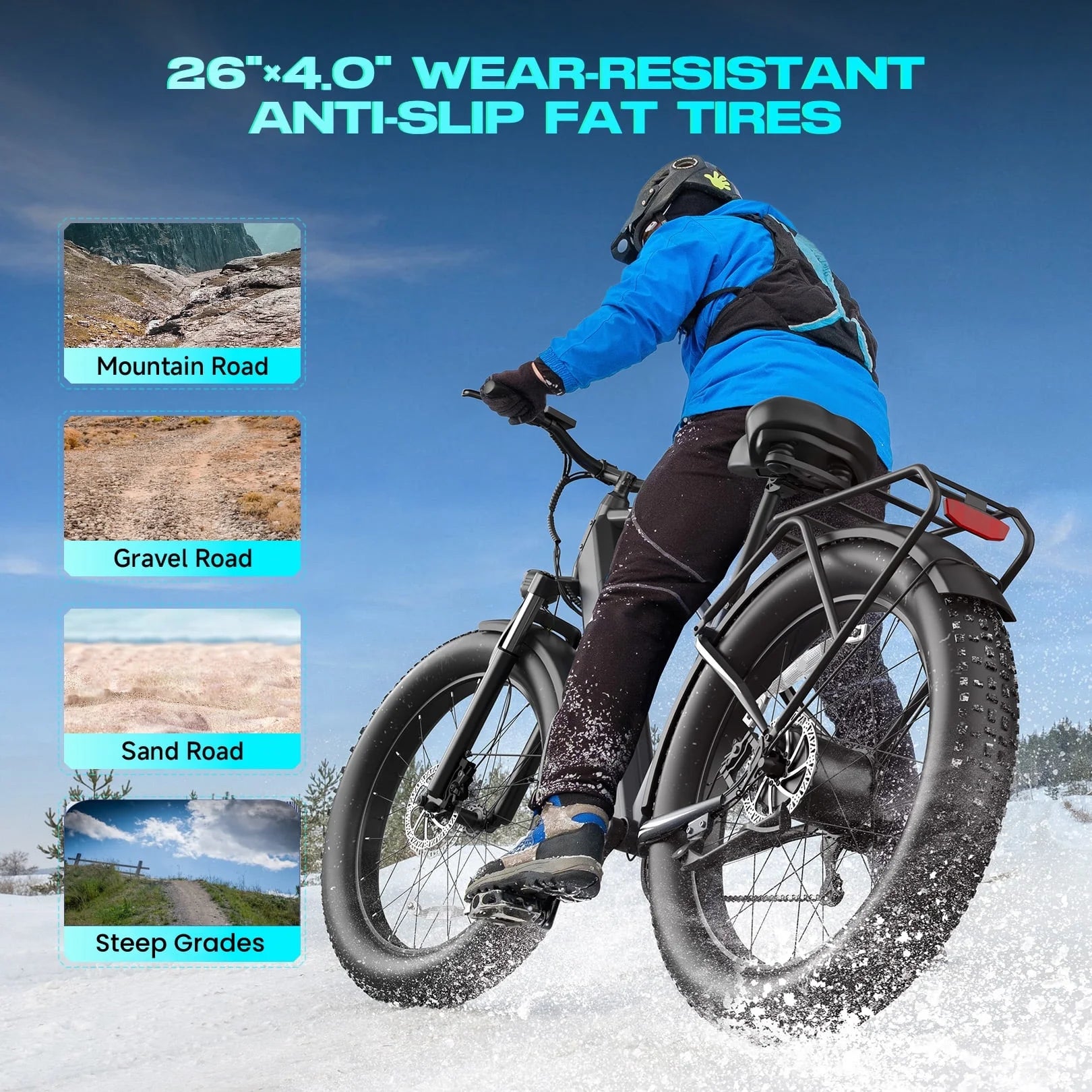 Gocio Electric Bike, 26"x4.0" Fat Tire E - Mountain Bike, Peak 1000W Motor - Product image 24