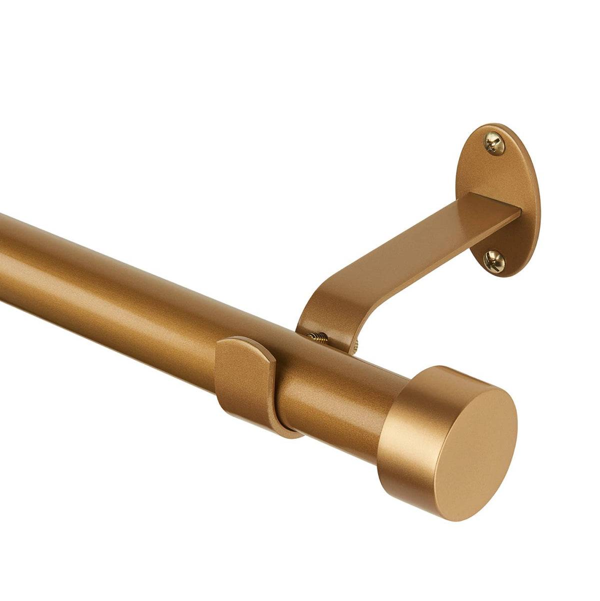 Elrene Serena 1" Window Drapery Single Curtain Rod with Contemporary Cap Finial Soft Gold 28"-48" - Product image 1