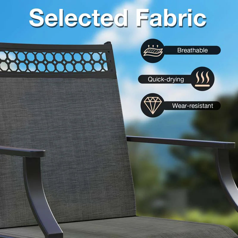 Outdoor Swivel Dining Chairs Set of 2/4 with Quick-Drying Fabric & Metal Frame - Product image 18