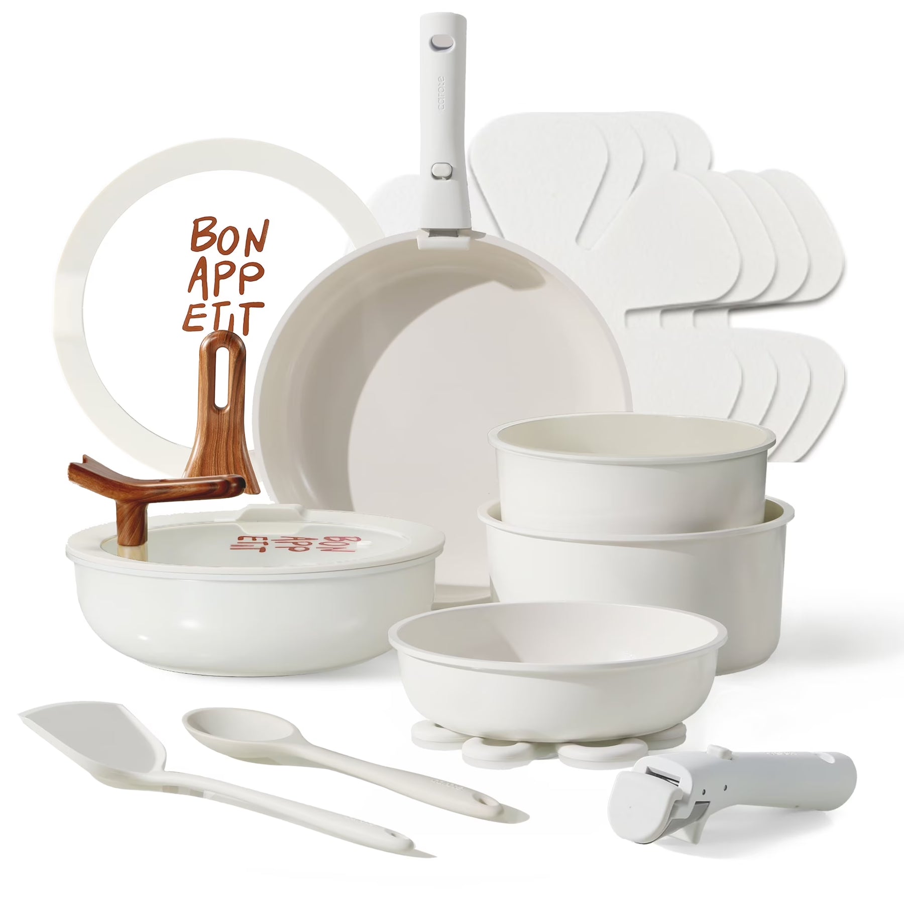 Carote 18 Pcs Ceramic Nonstick Cookware Set, Pots and Pans Set with Detachable Handles - Product image 1