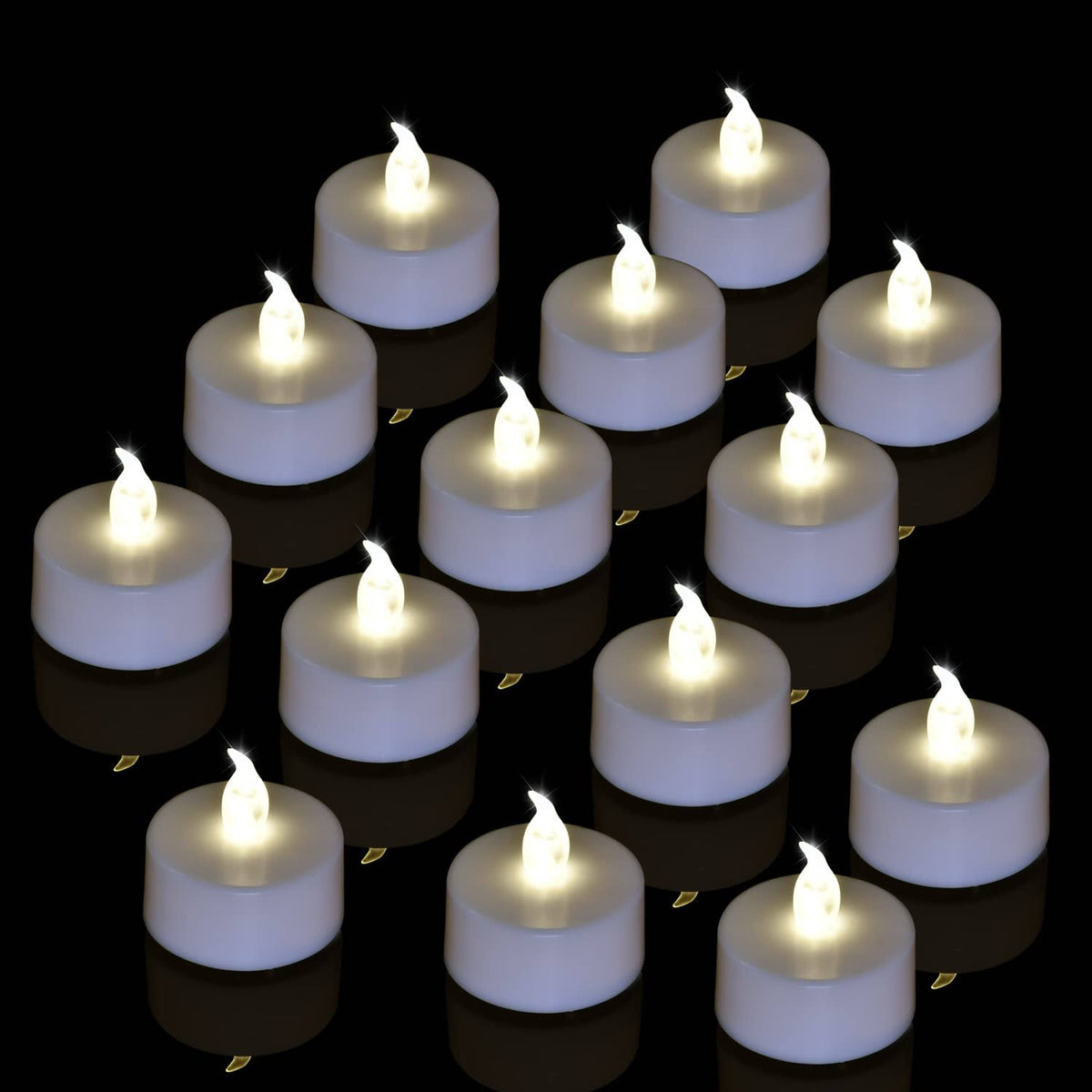 Brigle LED Tea Lights, Battery-Powered Tea Lights Flameless Candles Warm White 24 Pack Wedding Lights for - Product image 1
