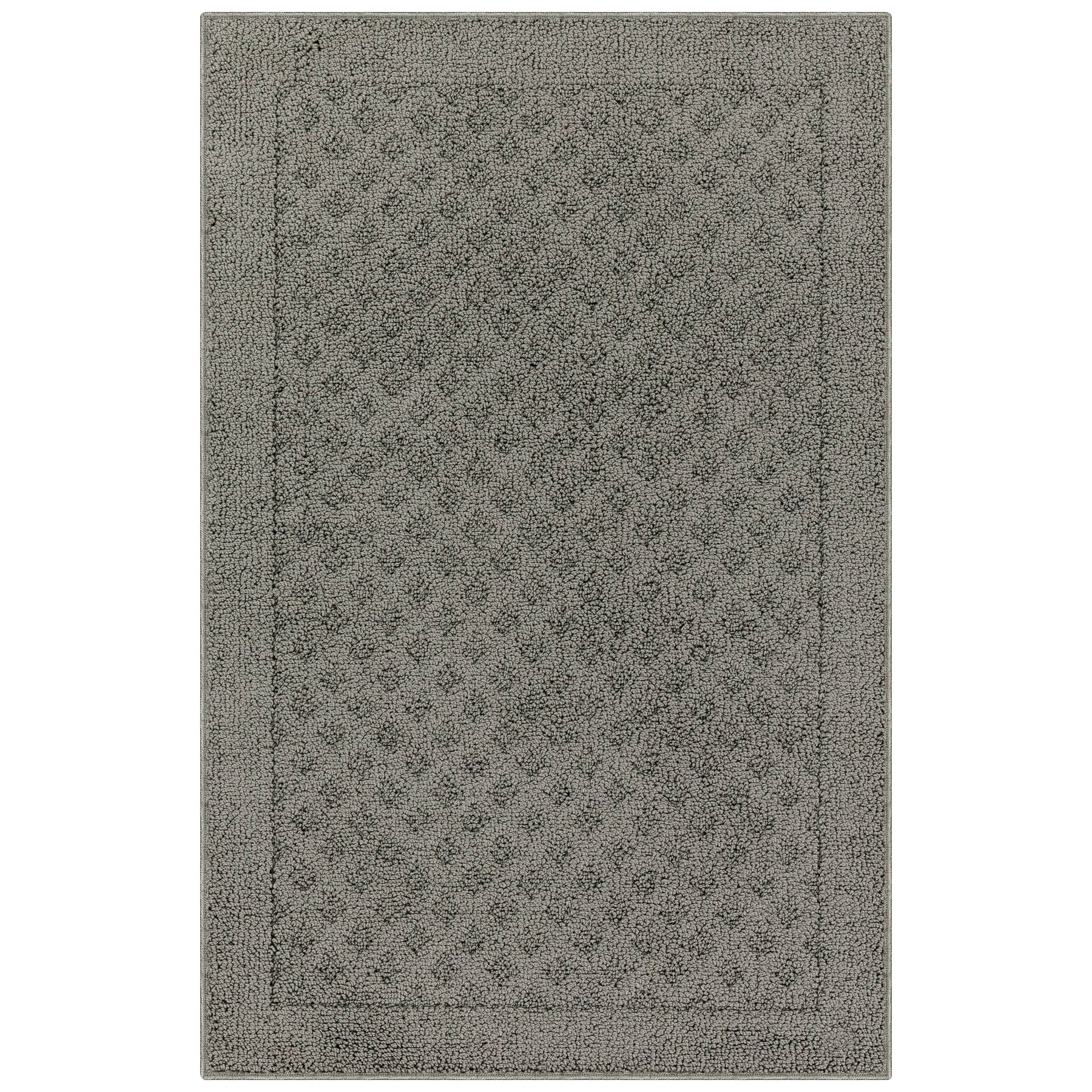 Mainstays Dylan Solid Diamond Traditional Pewter Gray Indoor Accent Rug, 2'6"x3'10" - Product image 1