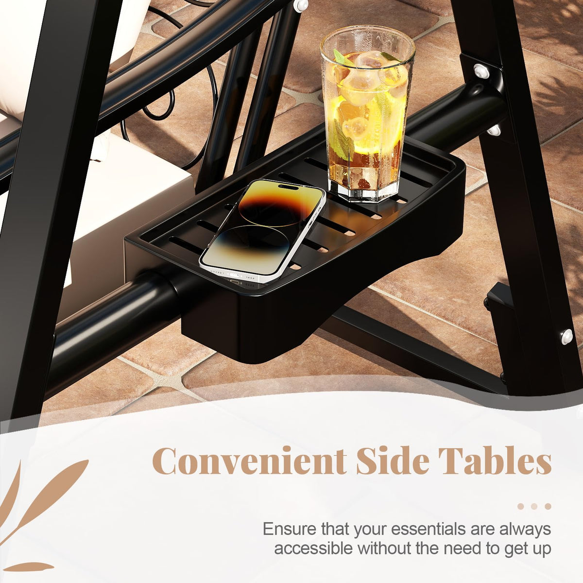 Tangkula Outdoor Patio Swing with Heavy-Duty Metal Frame - Product image 6