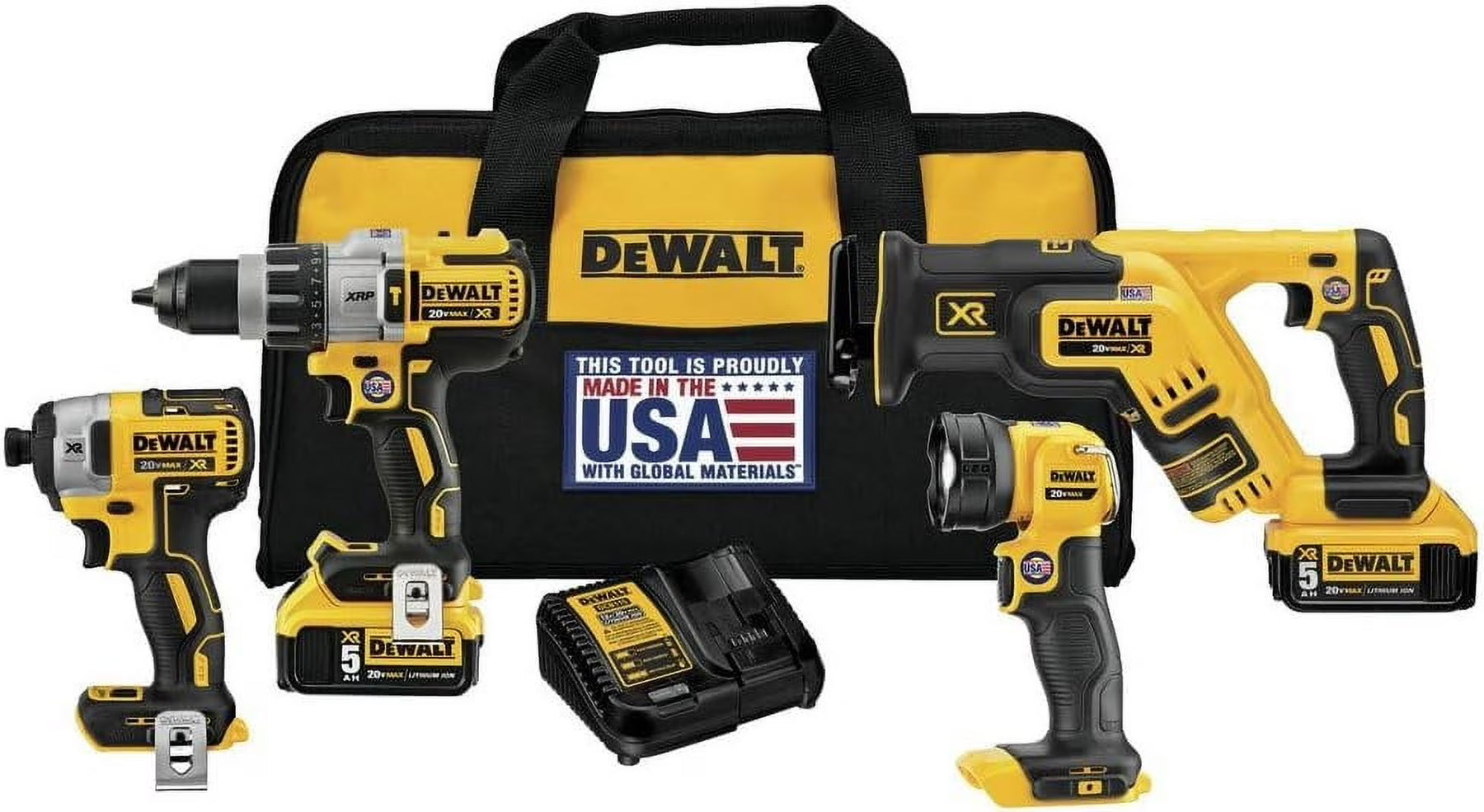 DEWALT 20V MAX XR Cordless Drill Combo Kit, 4 - Tool DCK494P2 - Product image 1