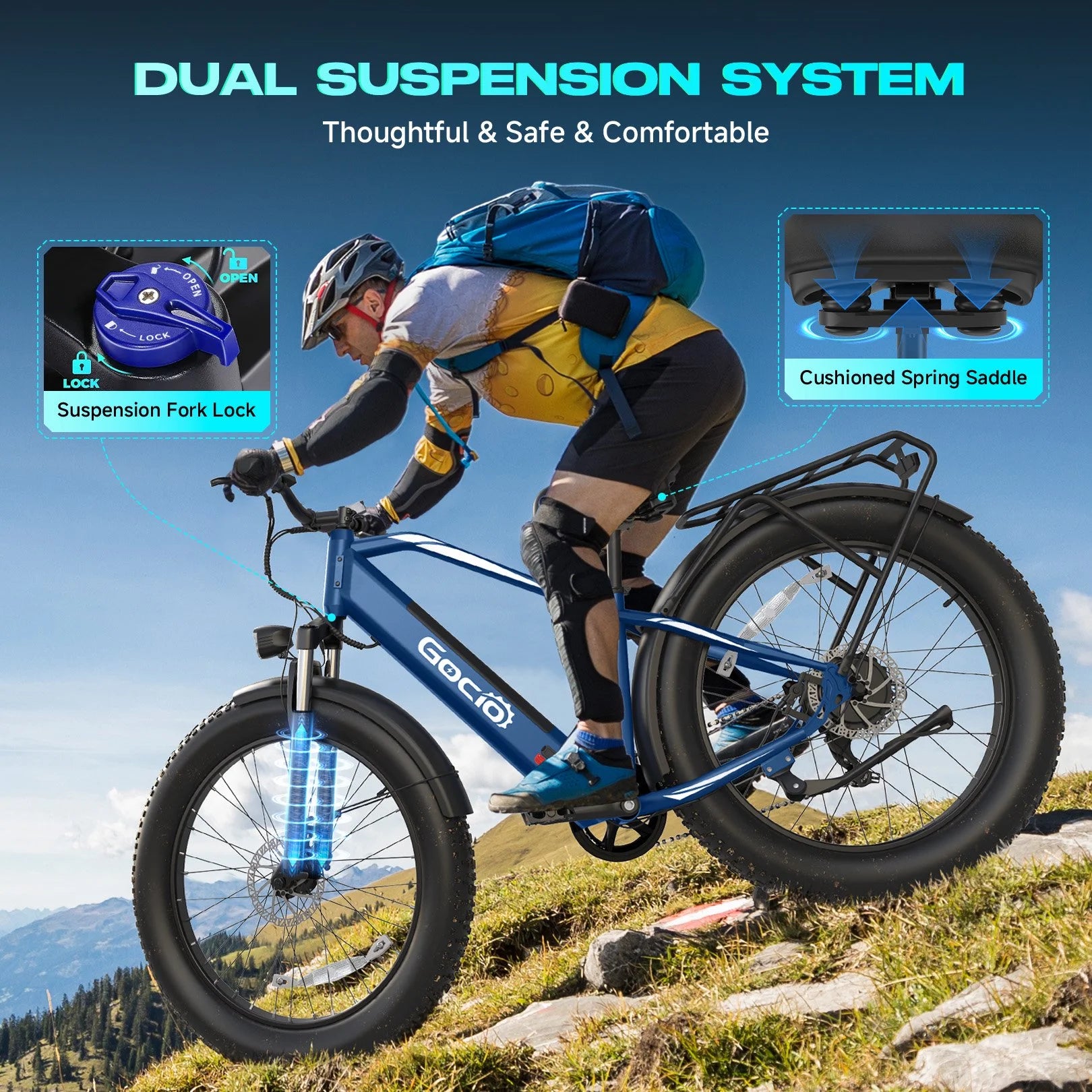 Gocio Electric Bike, 26"x4.0" Fat Tire E - Mountain Bike, Peak 1000W Motor - Product image 7