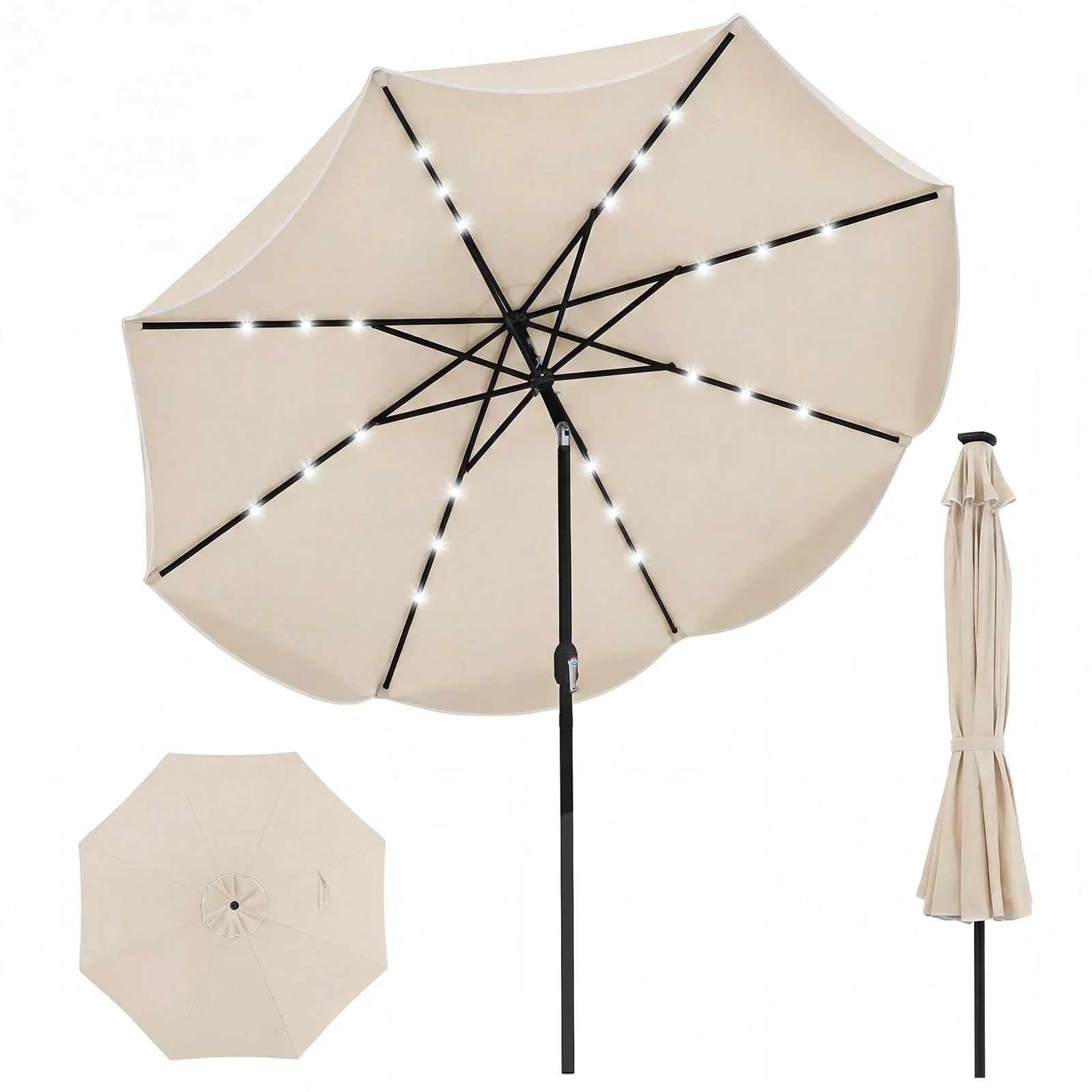 Tangkula 10 FT Solar Patio Umbrella with Base Included - Product image 1