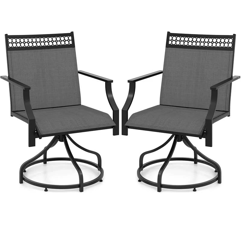 Outdoor Swivel Dining Chairs Set of 2/4 with Quick-Drying Fabric & Metal Frame - Product image 11