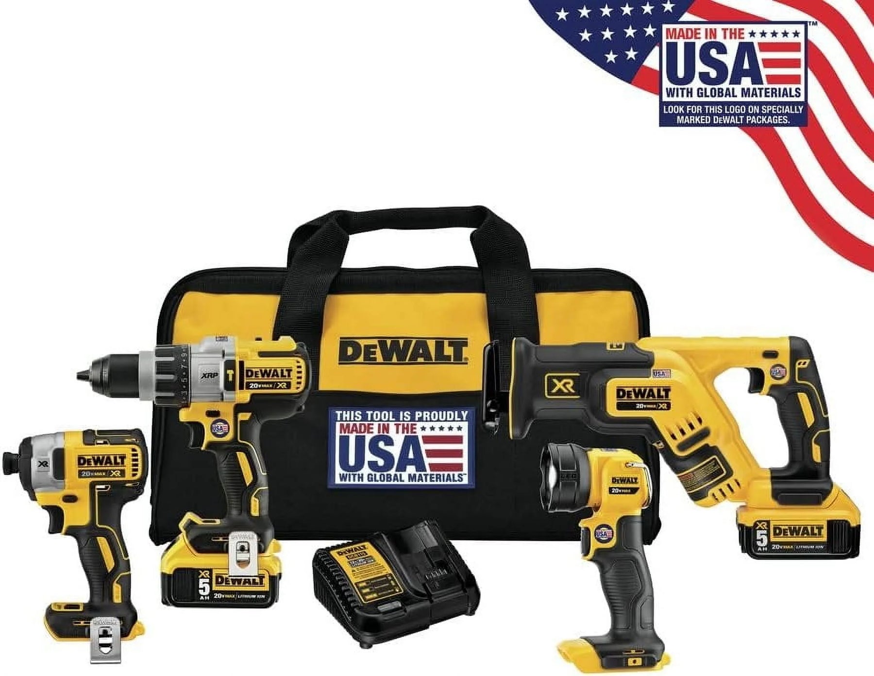 DEWALT 20V MAX XR Cordless Drill Combo Kit, 4 - Tool DCK494P2 - Product image 3