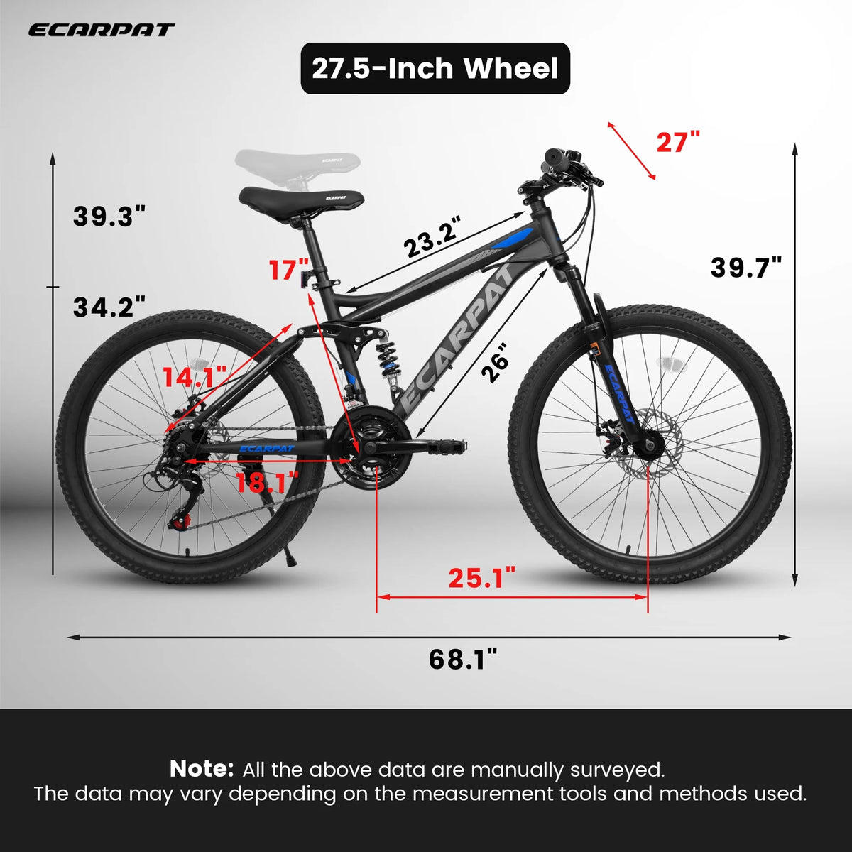 27.5 - Inch Mountain Bike for Adults - 21 - Speed Trail & City Bicycle with Disc Brakes - Gray - Product image 9