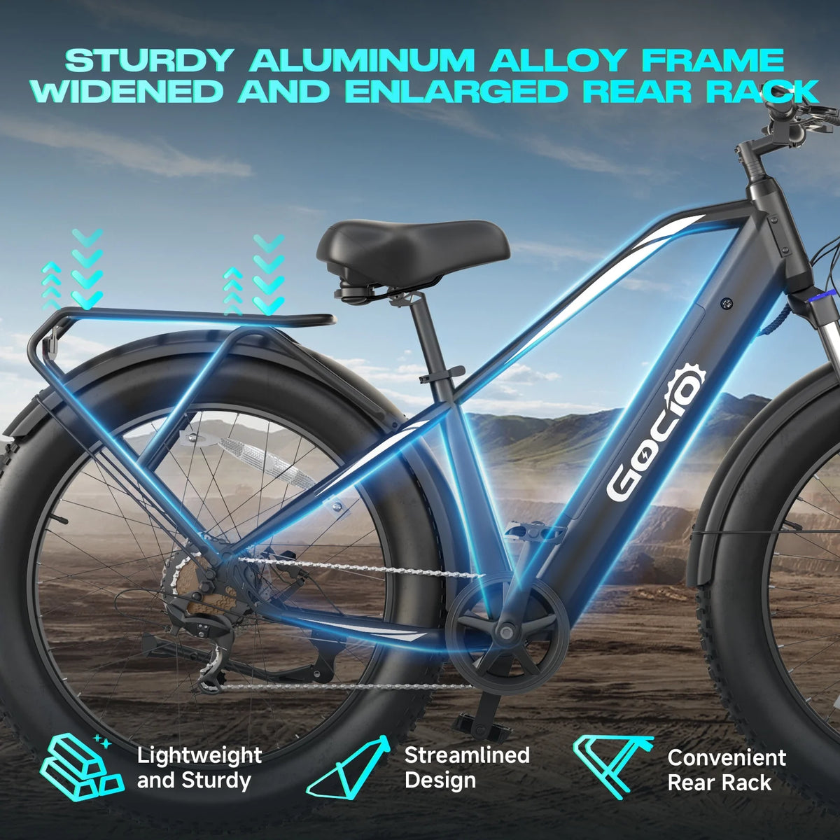 Gocio Electric Bike, 26"x4.0" Fat Tire E - Mountain Bike, Peak 1000W Motor - Product image 20