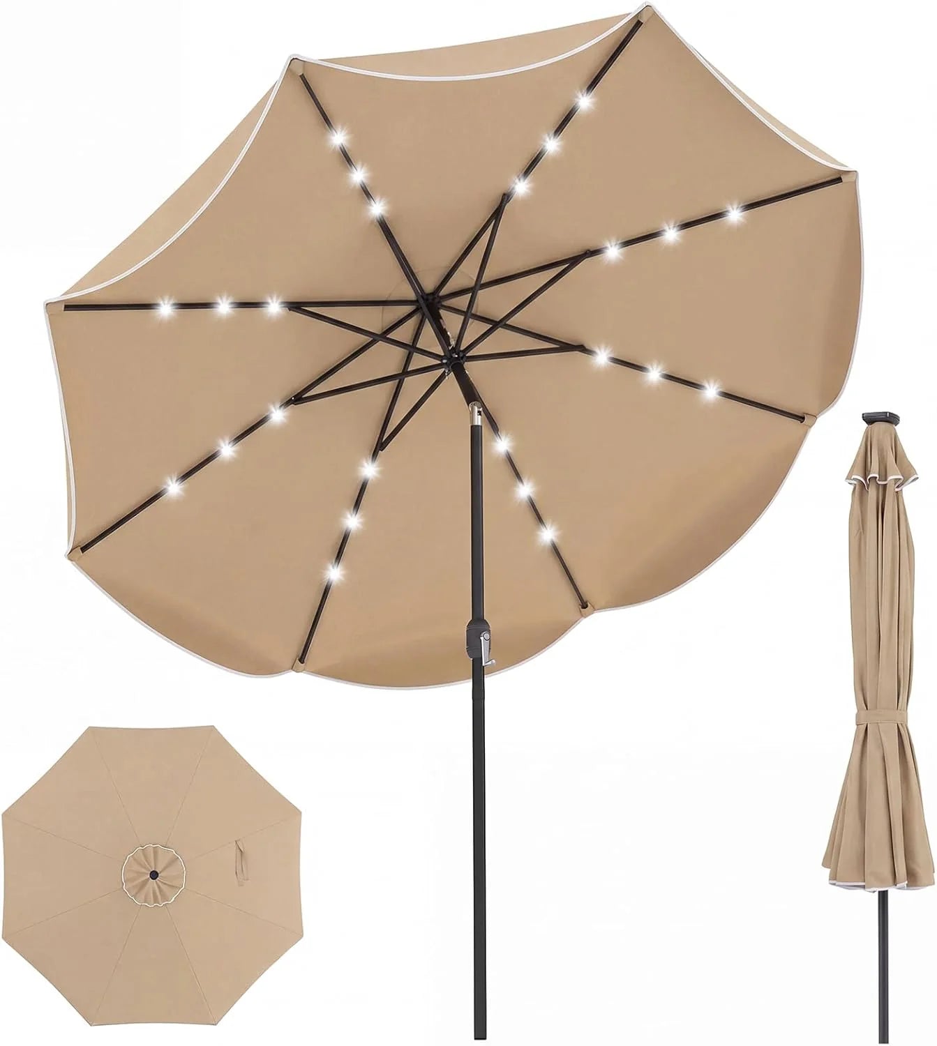 Tangkula 10 FT Solar Patio Umbrella with Base Included - Product image 10