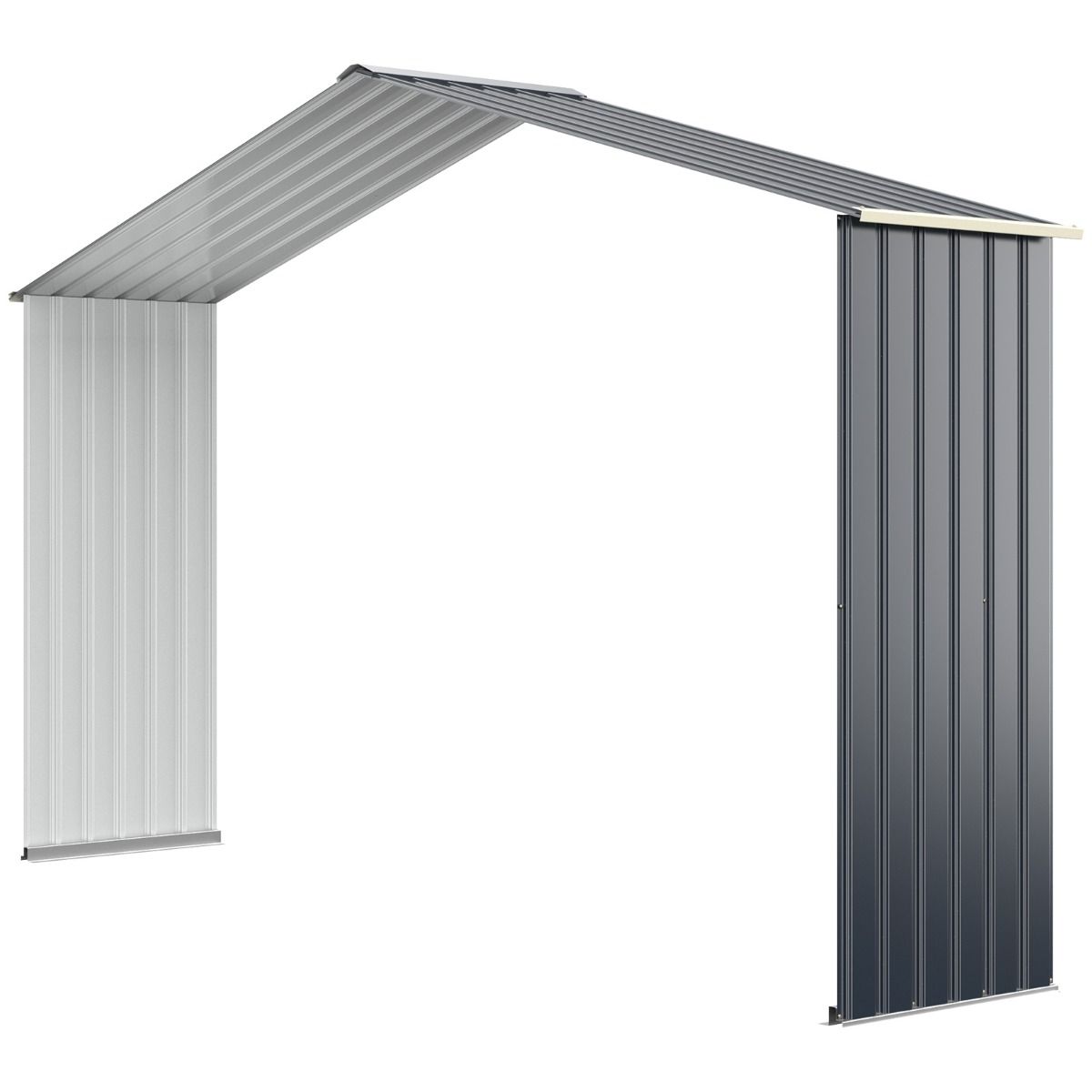 Metal Garden Shed & Extension 10.85 with 2 Lockable Sliding Doors 4 Gray Ventilation Holes for Bicycle -
