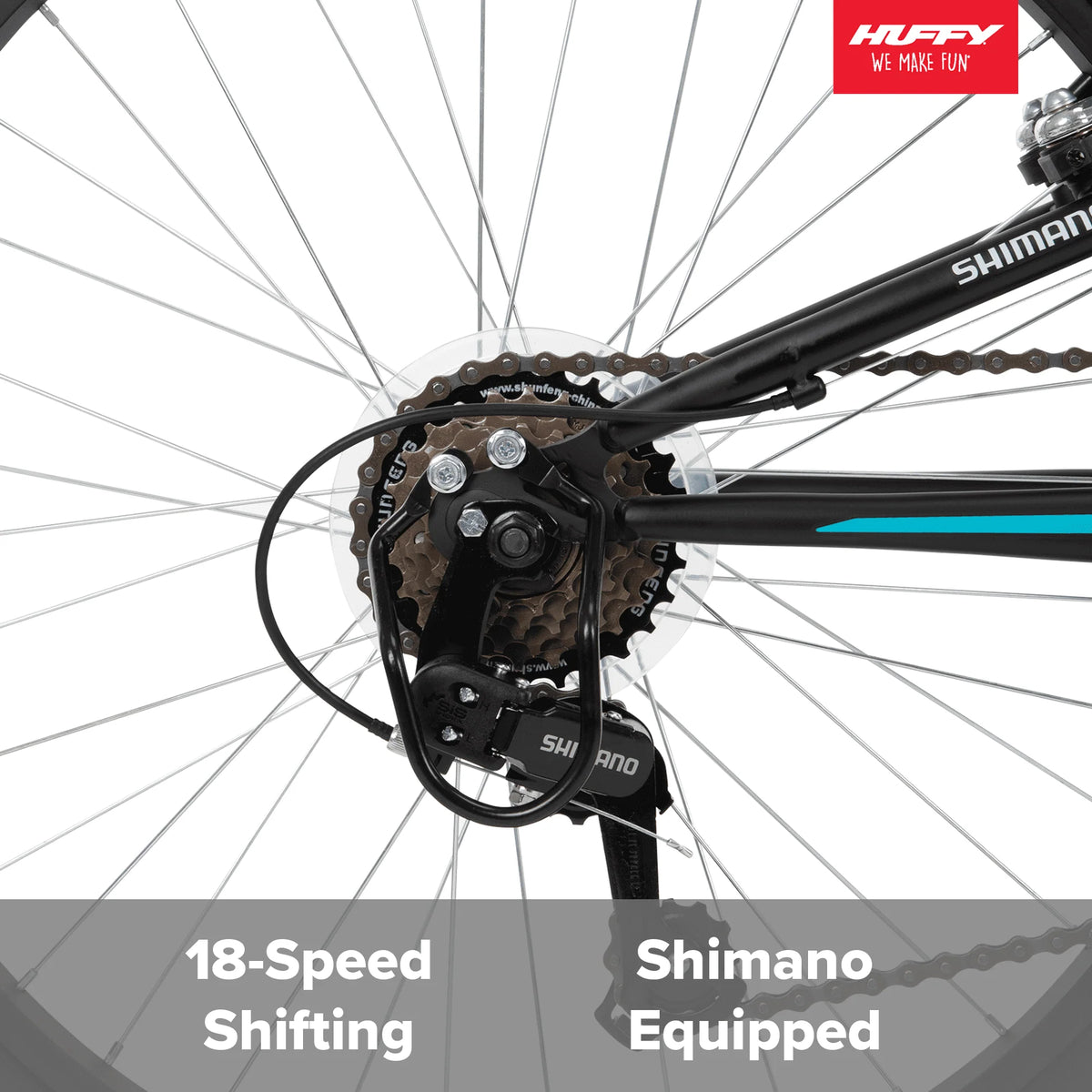 Huffy 24" Trail Runner Girls Full Suspension Mountain Bikes, Teal Blue - Product image 3