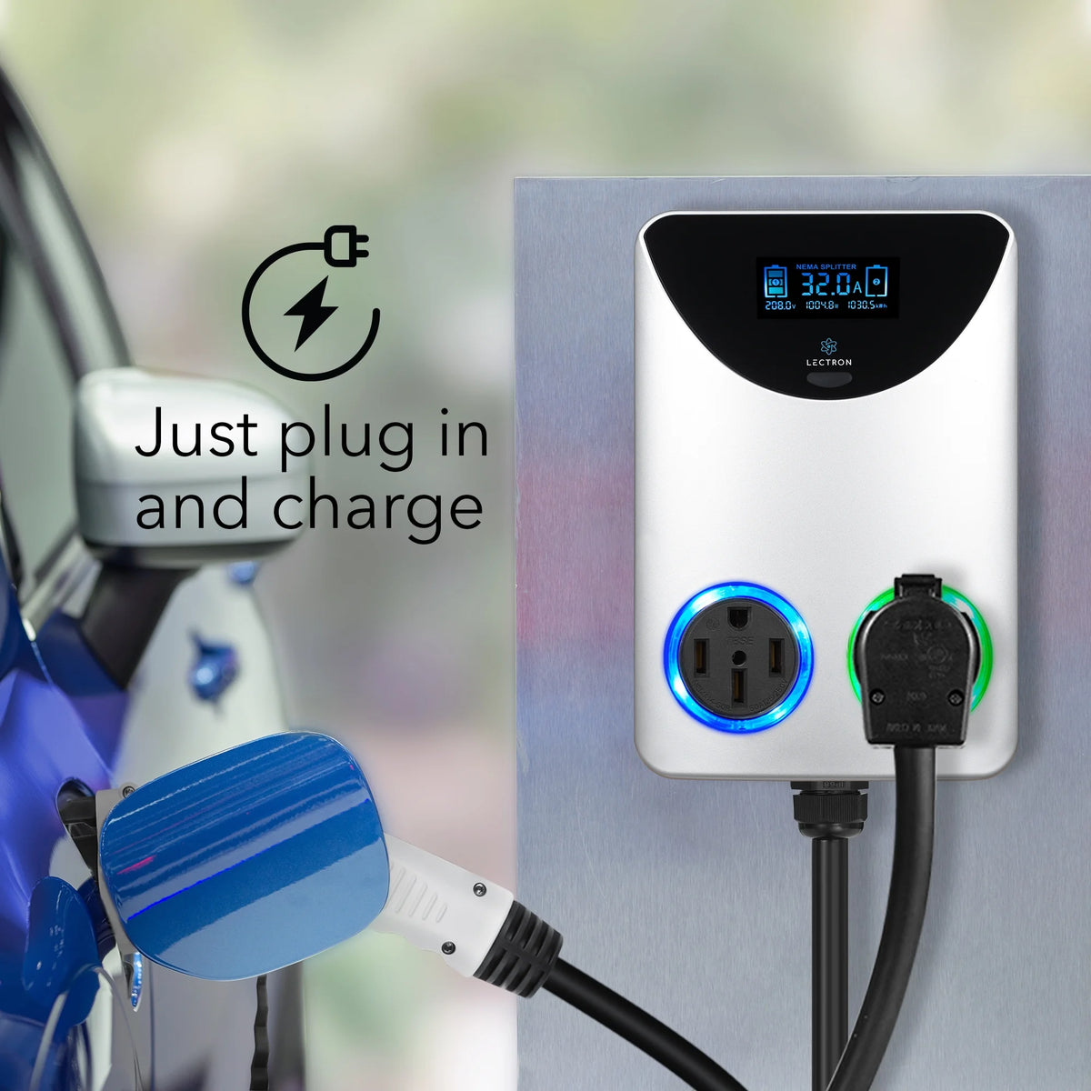 Lectron NEMA Socket Splitter - Power Your EV Charger and High - Powered Appliance from the Same Outlet (NEMA 14 - 50 to NEMA 14 - 50 / NEMA 14 - 50 Splitter)
