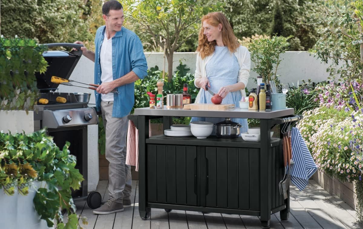 UNITY XL Gray Barbecue Prep Cart - 207 L - 134 x 51.7 x 89.6 cm