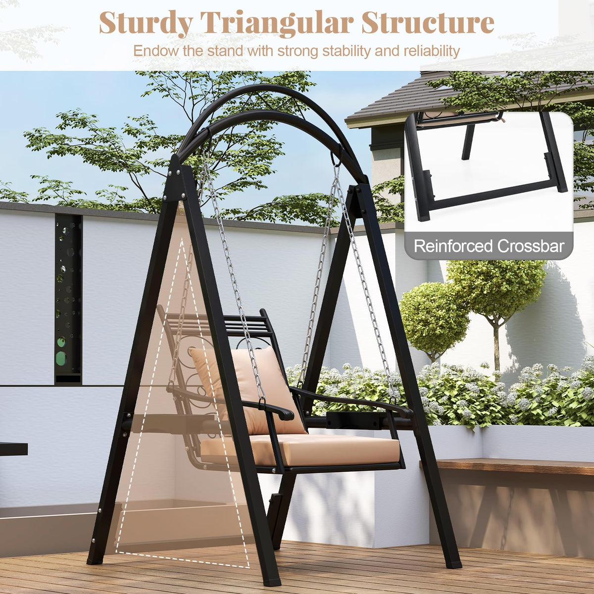 Tangkula Outdoor Patio Swing with Heavy-Duty Metal Frame - Product image 4