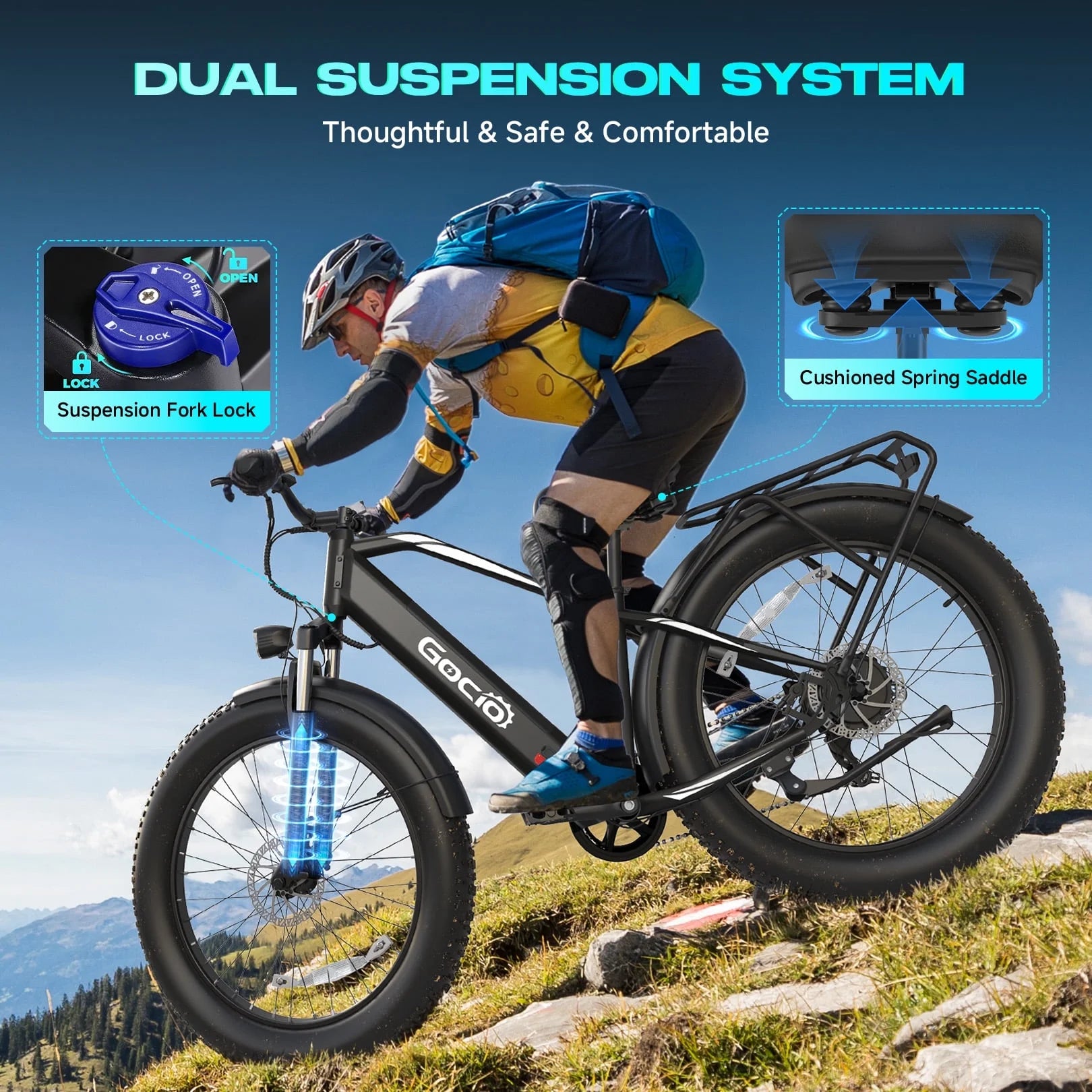 Gocio Electric Bike, 26"x4.0" Fat Tire E - Mountain Bike, Peak 1000W Motor - Product image 22