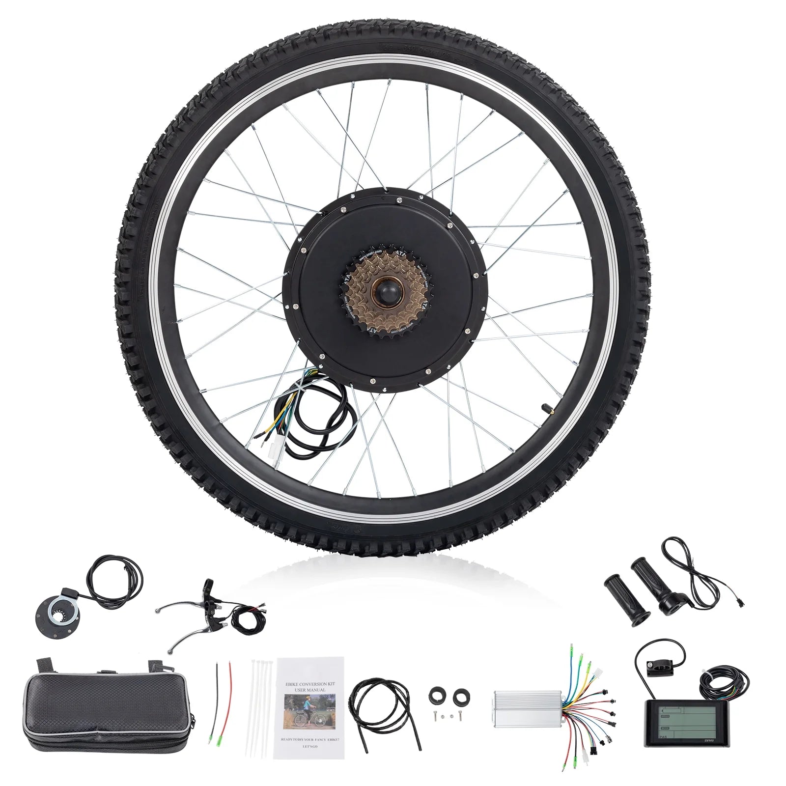 Ktaxon 48V 1000W Electric Bicycle Motor Kit, 26" Front Wheel E - Bike Conversion Kit W/ LCD Display - Product image 15