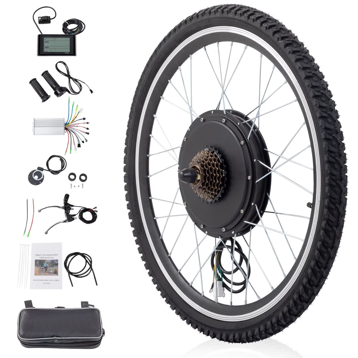 Ktaxon 48V 1000W Electric Bicycle Motor Kit, 26" Front Wheel E - Bike Conversion Kit W/ LCD Display - Product image 5