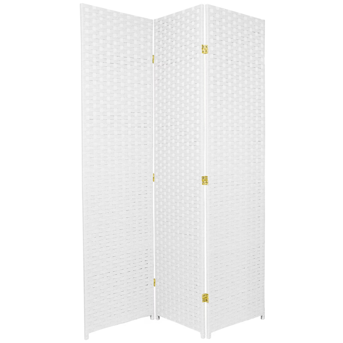 6 Ft. Tall Woven Fiber Room Divider - 3 Panel - White - Product image 1