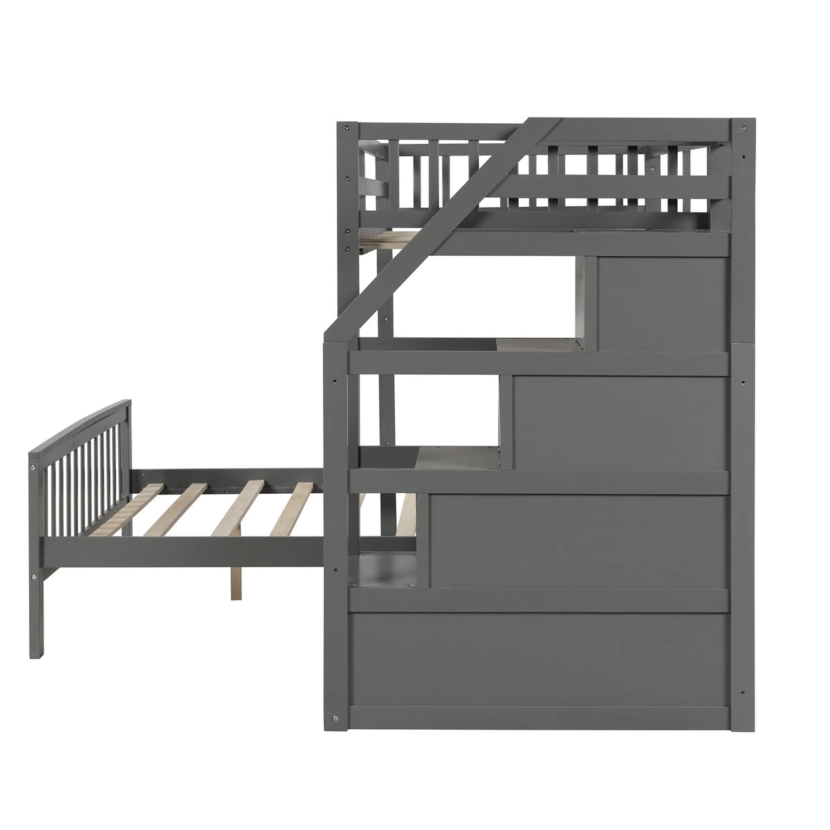 Euroco Wood Stairway Twin Loft Bed with Full Platform and Drawer - Product image 10