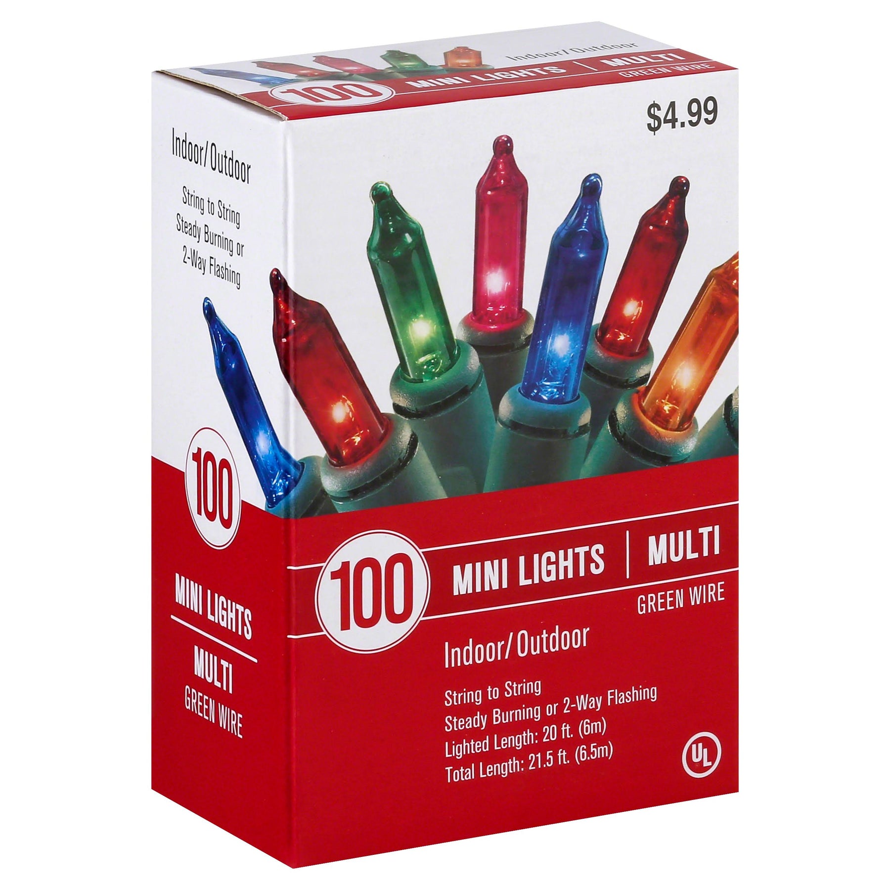 Wondershop Christmas Incandescent Mini String Lights with Green Wire - 100 count - Product image 1