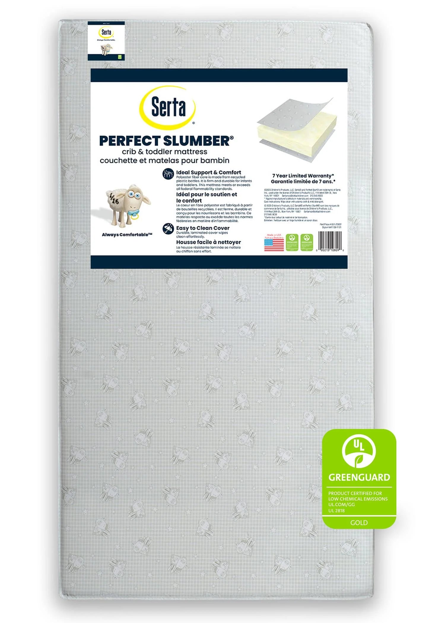 Serta Perfect Slumber Dual Sided Crib and Toddler Mattress - Product image 1
