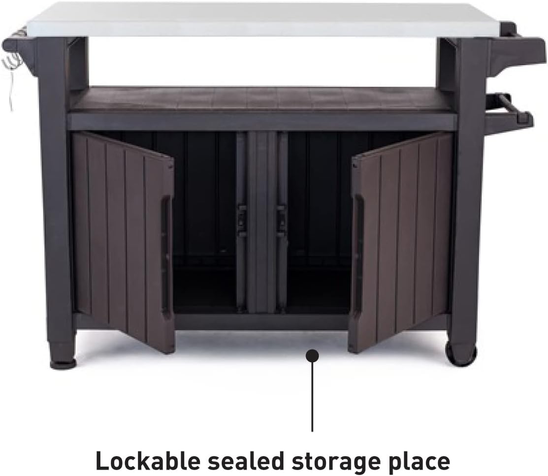 UNITY XL Gray Barbecue Prep Cart - 207 L - 134 x 51.7 x 89.6 cm