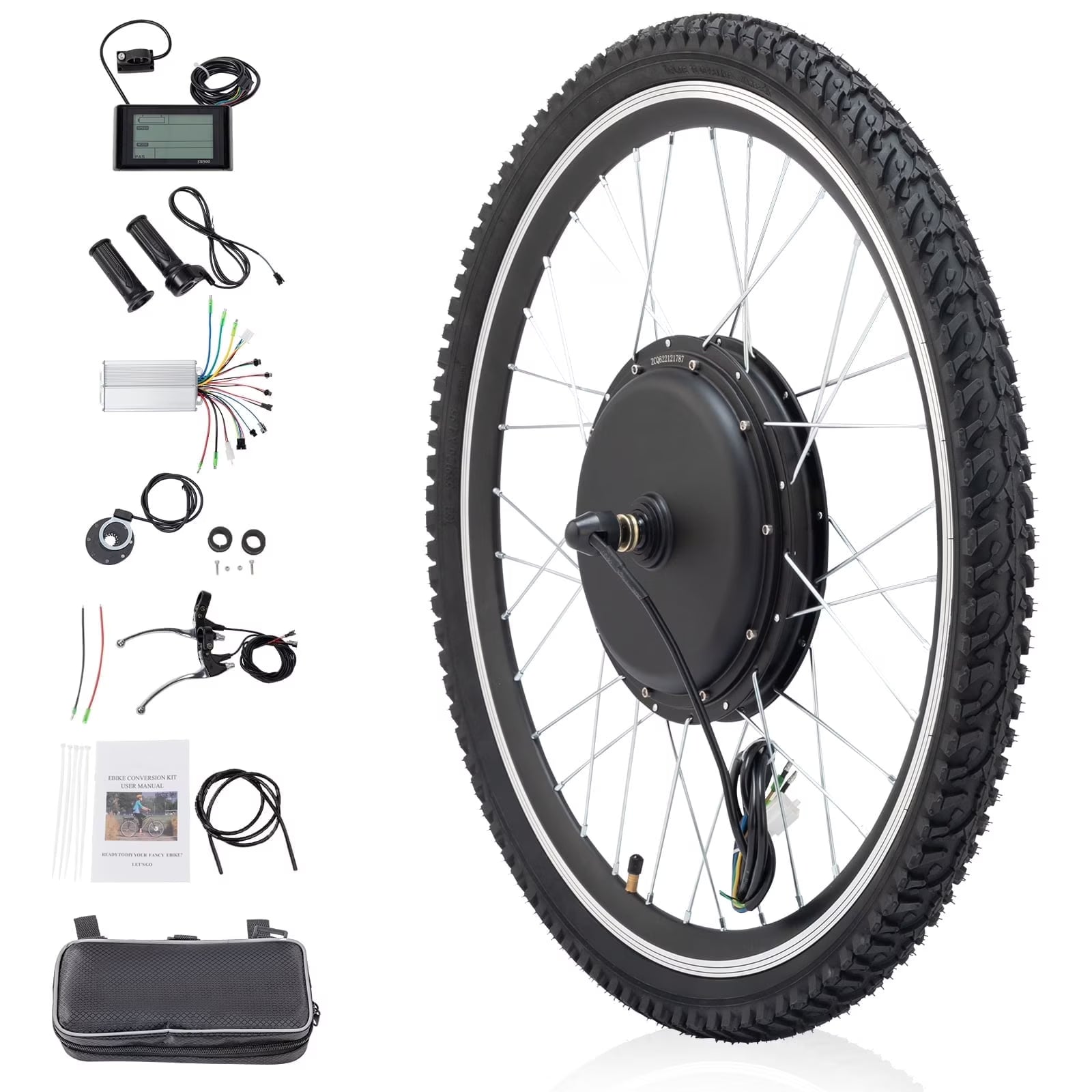 Ktaxon 48V 1000W Electric Bicycle Motor Kit, 26" Front Wheel E - Bike Conversion Kit W/ LCD Display - Product image 1
